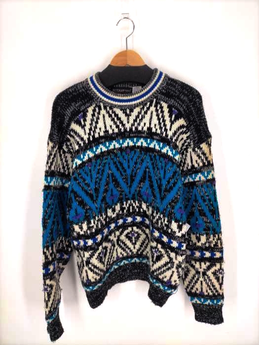 USED古着(ユーズドフルギ) 90S BOTANY500 総柄 アクリルニット メンズ 表記無