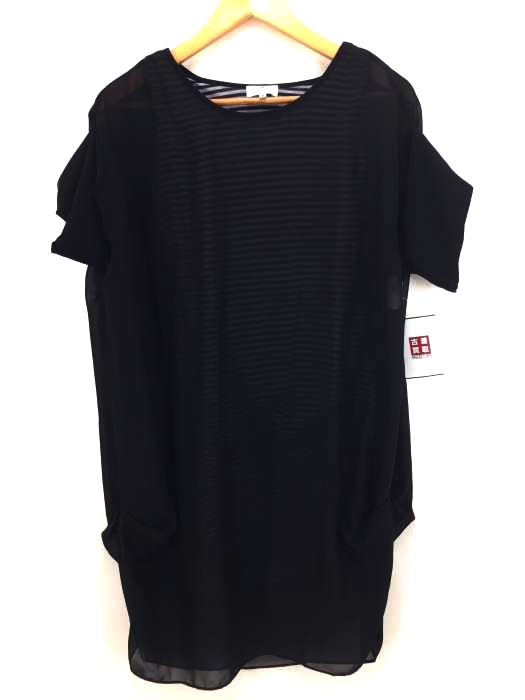 LANVIN en Bleu(ランバンオンブルー) シースルーボーダーレイヤードチュニックブラウス レディース JPN：38