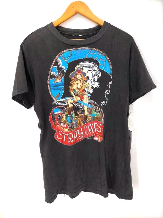 USED古着(ユーズドフルギ) 90S シングルステッチ コピーライト1991 STRAY CATS 来日公演 バンドTシャツ メンズ import:L