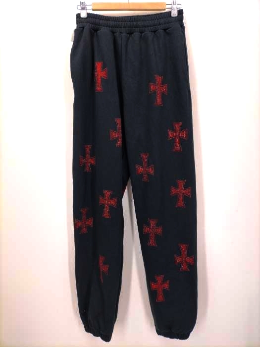 UNKNOWN(アンノウン) Cross Rhinestone sweat pants メンズ JPN：S  