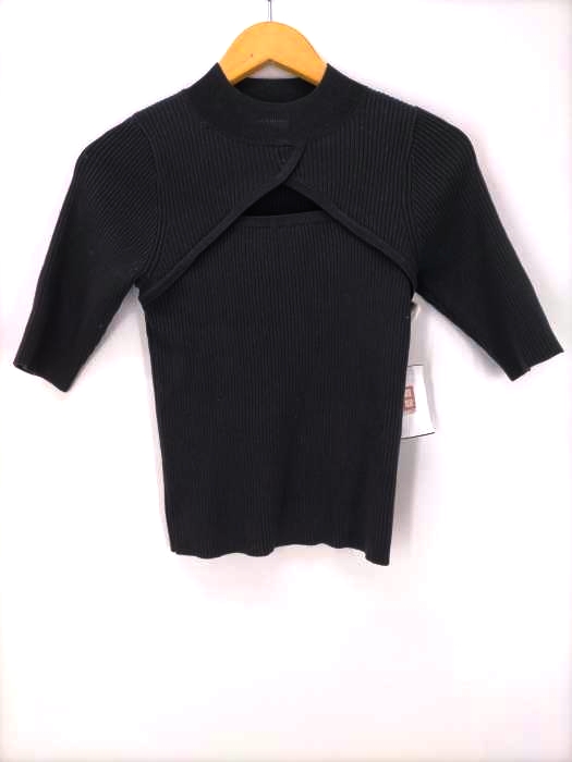 rienda(リエンダ) オープンNCハーフSLV Knit TOP レディース FREE