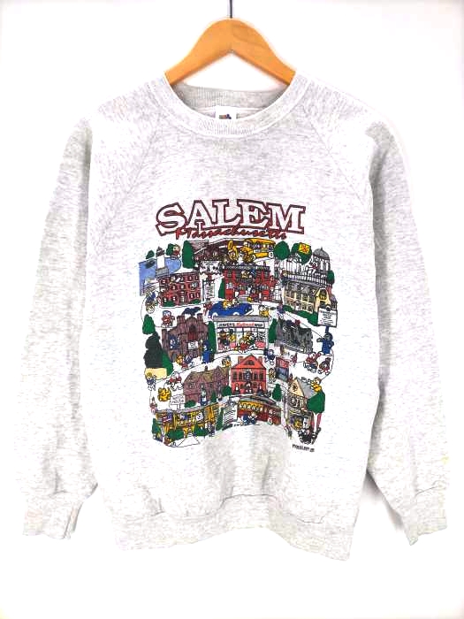 ユーズドフルギ USED古着 90S USA製 FRUIT OF THE LOOMボディ 大判 プリント ラグラン スウェット コピーライト1992 メンズ import：L