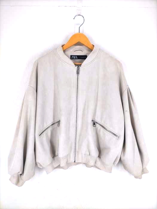 ザラ ZARA スエードジップアップブルゾン レディース JPN：M