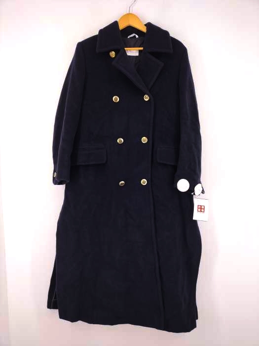 マックスマーラ MAX MARA 白タグ バージンウール×カシミヤ 金ボタン ロングコート レディース  USA 8