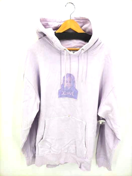 エックスガール X-girl FACE PIGMENT DYED SWEAT HOODIE X-girl レディース JPN：XL