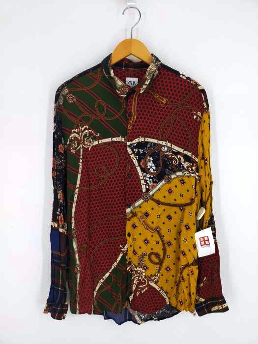ザラ ZARA PATCHWORK PRINTED SHIRT メンズ JPN：XL