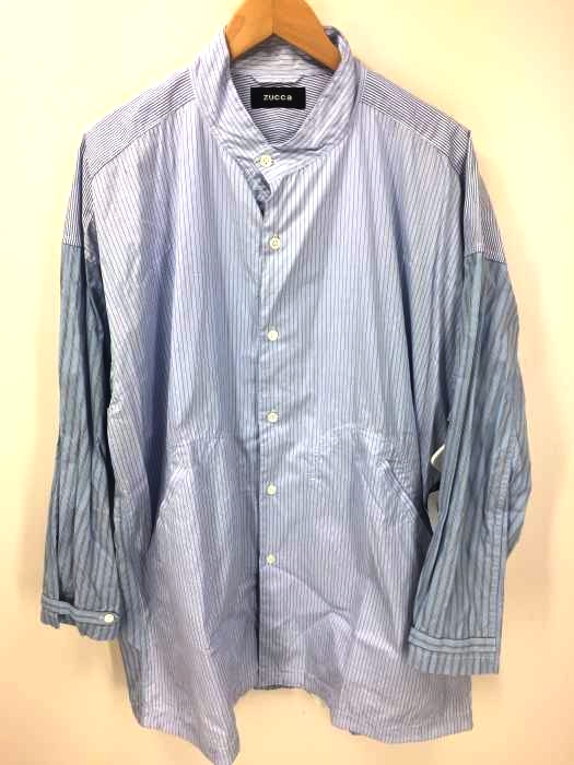 ZUCCa(ズッカ) ストライプミックス スタンドカラー シャツ メンズ JPN：M