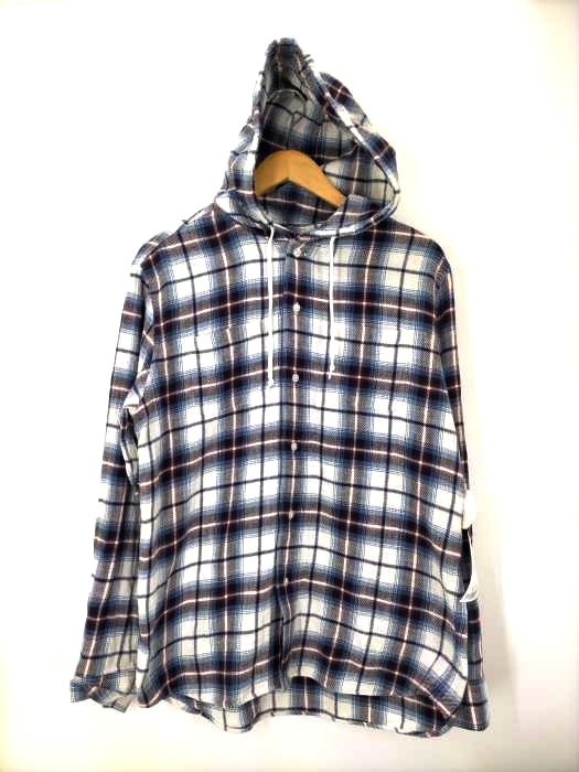 XLARGE(エクストララージ) HOODED CHECK PATTERN SHIRT フーデットシャツ メンズ import：M