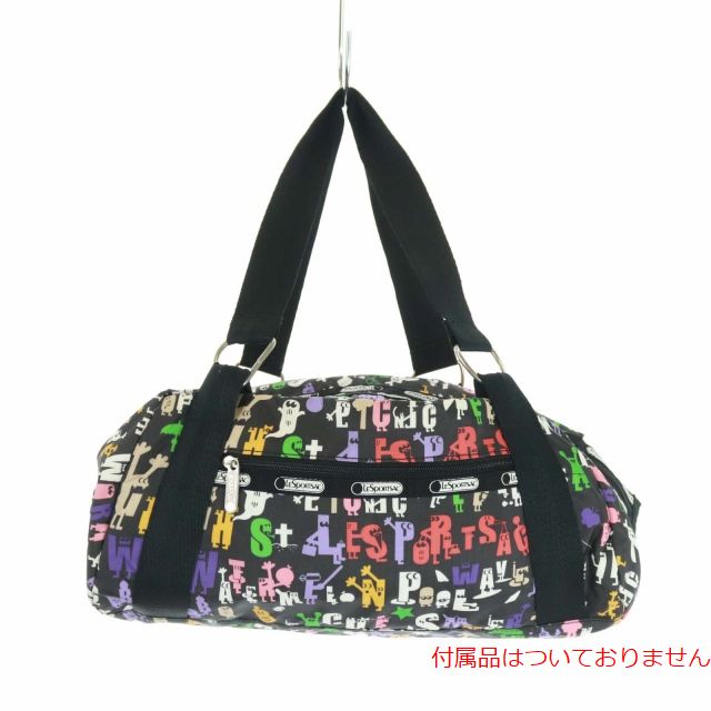 LeSportsac(レスポートサック) ボストンバッグ ショルダーバッグ ミニ 総柄 ナイロン 黒 ブラック マルチカラー /ST ■EC レディース  サイズ表記なし