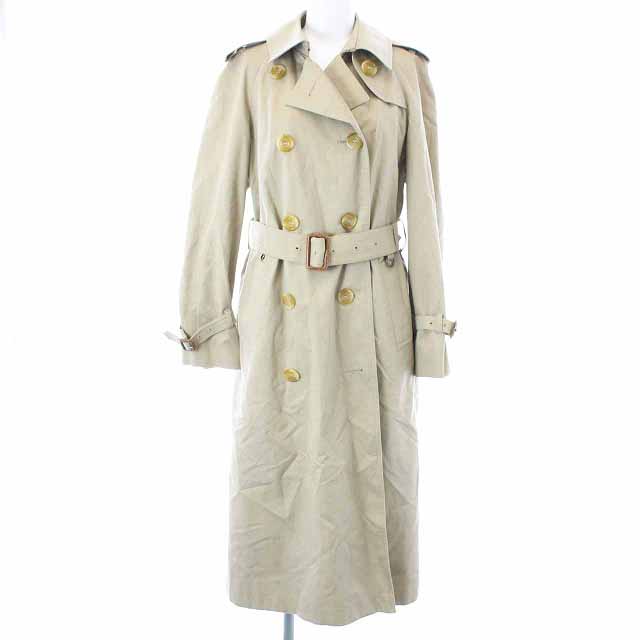 AQUASCUTUM(アクアスキュータム) ヴィンテージ トレンチコート ミドル ロング 裏地チェック ベルト ベージュ /BM6 レディース  サイズ記載なし