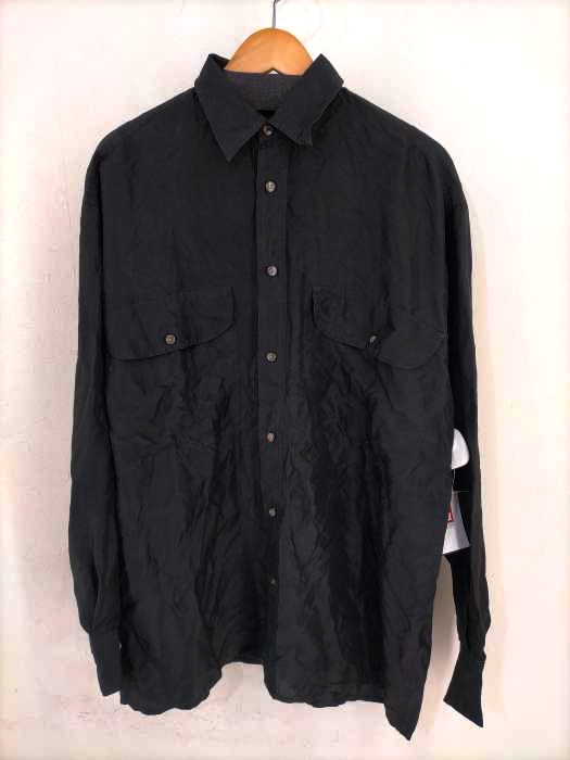 USED古着(ユーズドフルギ) フラップボタンシルクシャツ メンズ JPN：S