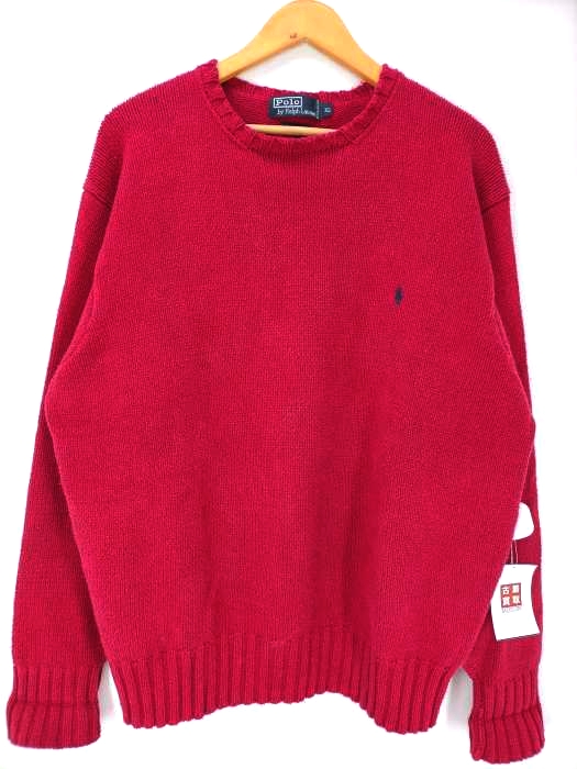 Polo by RALPH LAUREN(ポロバイラルフローレン) コットンニット レッド ビッグサイズ メンズ import：XL