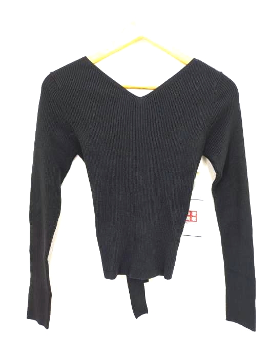 マウジー moussy BACK V LACE UP KNIT レディース  FREE