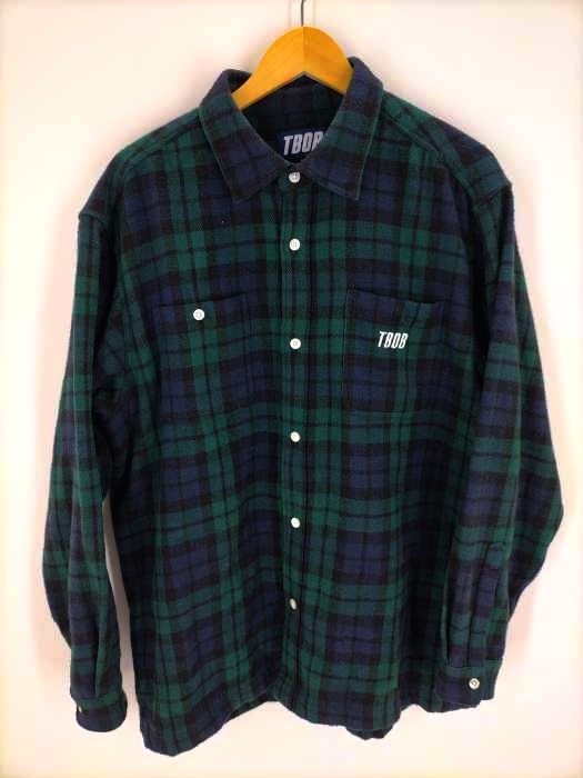 USED古着(ユーズドフルギ) TBOB ロゴ刺 繡ブラックウォッチチェックシャツ メンズ JPN：L