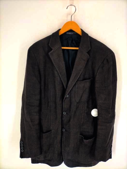 ポロバイラルフローレン Polo by RALPH LAUREN MADE IN ITALY FLAX 100% リネン 3Bテーラードジャケット メンズ  38R