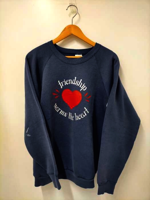 フルーツオブザルーム FRUIT OF THE LOOM 80~90S USA製 ラグラン ラバープリントスウェット メンズ JPN：XL