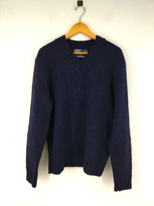 ポロバイラルフローレン Polo by RALPH LAUREN 90S エルボーパッチ Vネックニット メンズ JPN：L