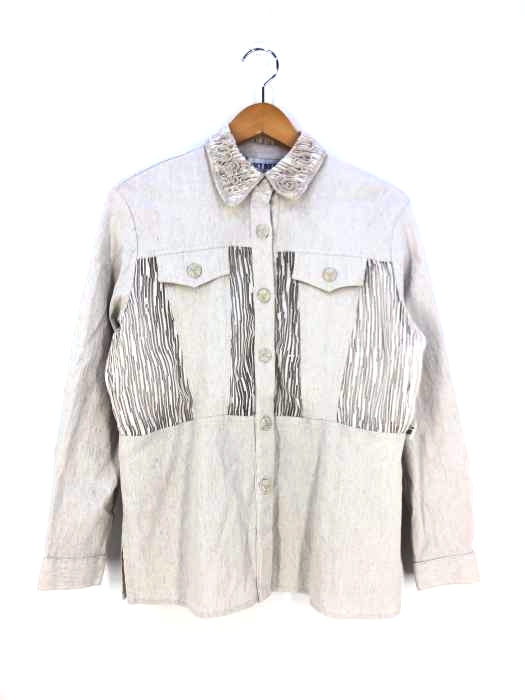 ユーズドフルギ USED古着 {{NANCY BOLEN}} レースデザインリネンシャツ レディース  8