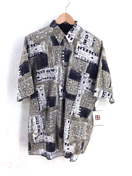 USED古着(ユーズドフルギ) mr.jeff レーヨンコットン 総柄ボタンダウン半袖シャツ メンズ JPN：M