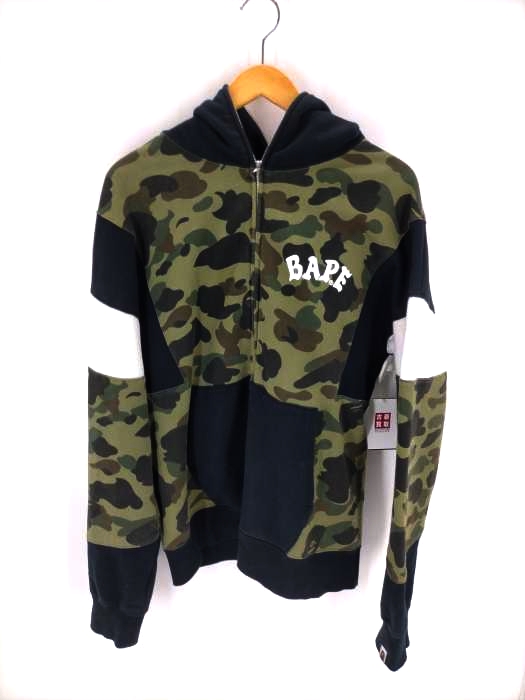 A BATHING APE(アベイシングエイプ) カモ柄 ジップアップパーカー メンズ JPN：XL