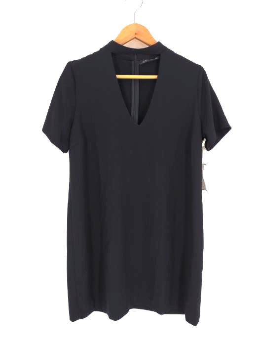 ZARA WOMAN(ザラ ウーマン) Black Choker Plunge Mini Dress ミニドレスワンピース レディース  M
