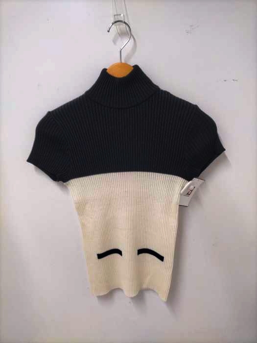 PAULE KA(ポールカ) バイカラーリブニットニットトップス レディース import：S