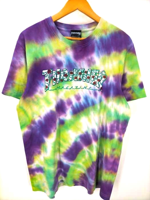 THRASHER(スラッシャー) タイダイ ロゴTシャツ 薔薇 バラロゴ メンズ import：L