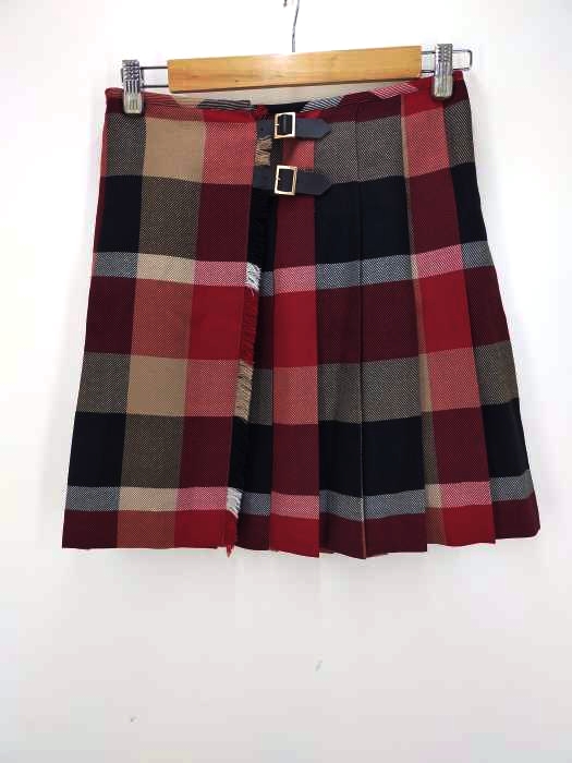 BLUE LABEL CRESTBRIDGE(ブルーレーベルクレストブリッジ) クレストブリッジチェックハーフループプリーツツイードキルトミニスカート レディース JPN：38