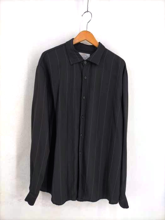 ARMANI JEANS(アルマーニジーンズ) 80S イタリア製 ストライプレーヨンシャツ メンズ  XXL