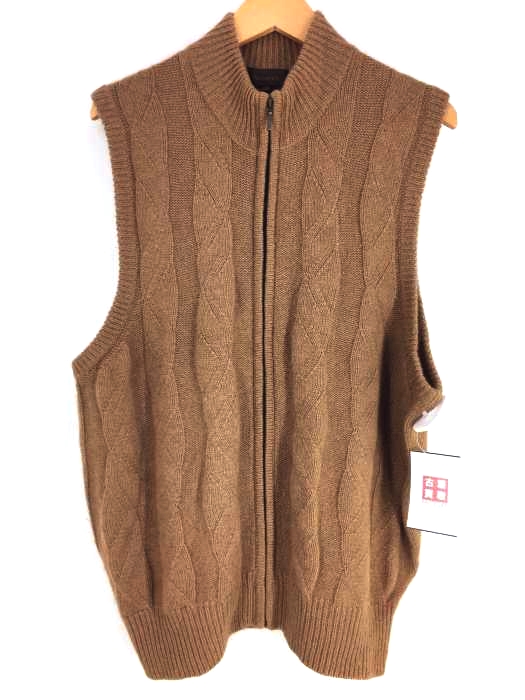 ユーズドフルギ USED古着 {{Nature’s}} キャメルジップベスト メンズ  L