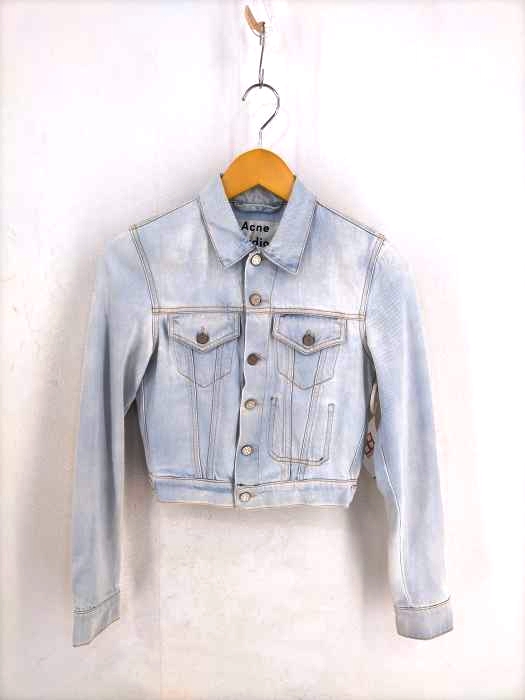 ACNE STUDIOS(アクネストゥディオズ) TAG SPRAY VINT ショートデニムジャケット レディース DE：32