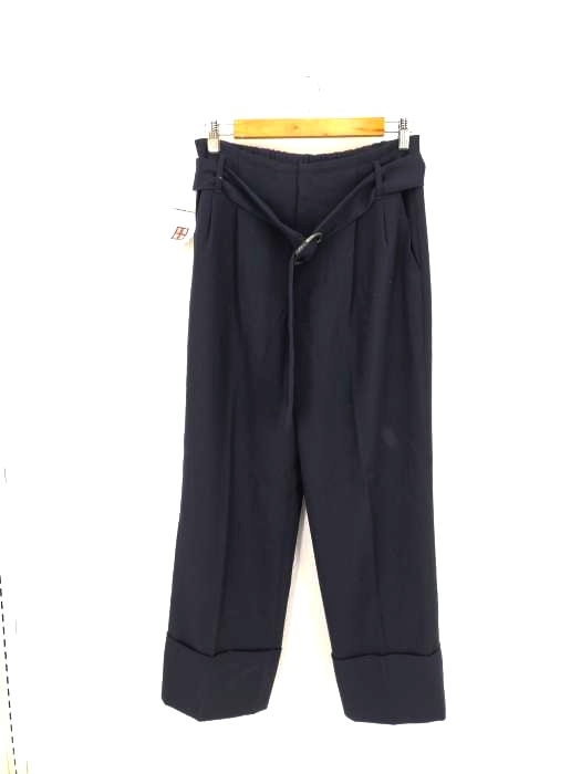 ユナイテッドアローズグリーンレーベルリラクシング UNITED ARROWS green label relaxing FM 2タック ベルテッド パンツ レディース JPN：42