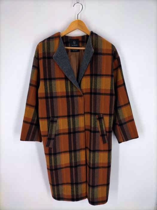 ダブルクローゼット w closet ノーカラーチェックコート レディース 表記無
