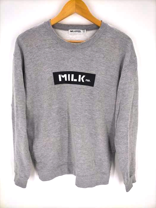 ミルクフェド MILK FED box logo クルーネックスウェット レディース 表記無