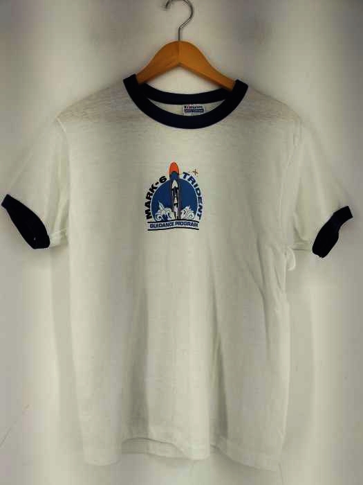 ヘインズ Hanes 80s USA製 リンガーTシャツ MARK-6 TRIDENT メンズ  L 42-44