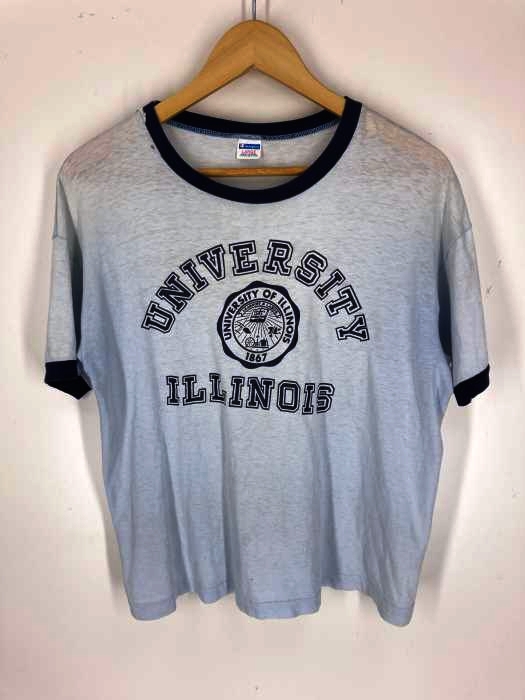 Champion(チャンピオン) バータグ ILLINOIS UNIVERSITY リンガーTシャツ メンズ import：L import：L