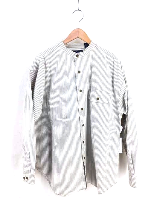 USED古着(ユーズドフルギ) A.B CLASSICS バンドカラー ストライプシャツ メンズ JPN：XL