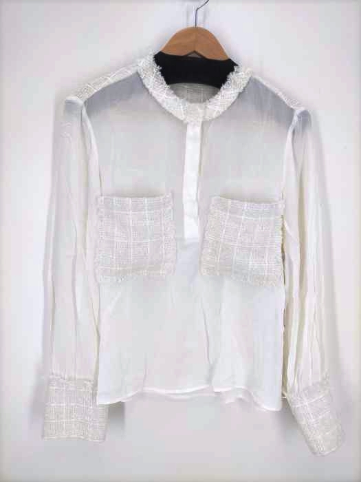 ZARA(ザラ) COMBINED BLOUSE 素材切替ブラウス レディース  L