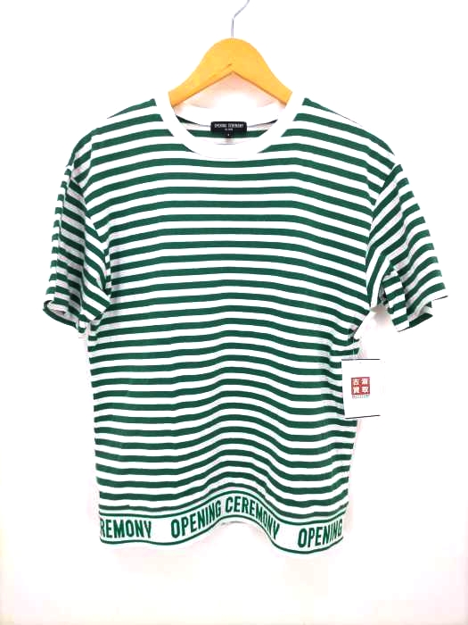 OPENING CEREMONY(オープニングセレモニー) 裾ロゴボーダーTシャツ メンズ JPN：S