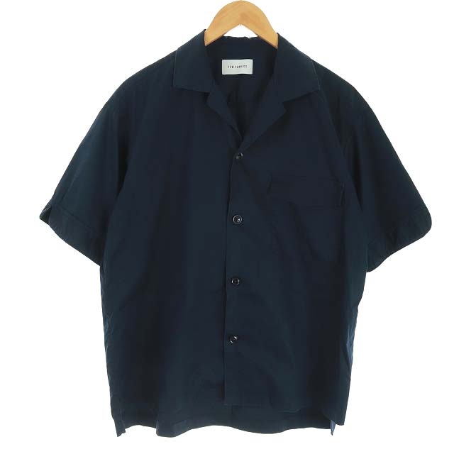 FEW FABRICS(フューファブリックス) ヒューファブリックス FEW FABRICS SINGLE CUFFS OPEN COLLAR SHIRTS オープンカラーシャツ 半袖 胸ポケット 1 S 紺 ネイビー /PJ  メンズ メンズ  1（日本サイズS相当）