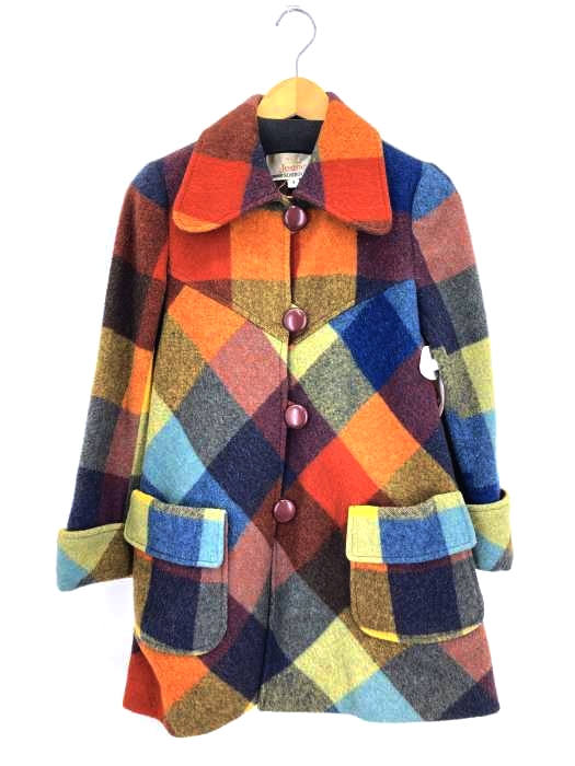 USED古着(ユーズドフルギ) {{Jeune SOBIEN}} マルチカラー ダイヤモンドチェック ウールジャケット レディース JPN:9号