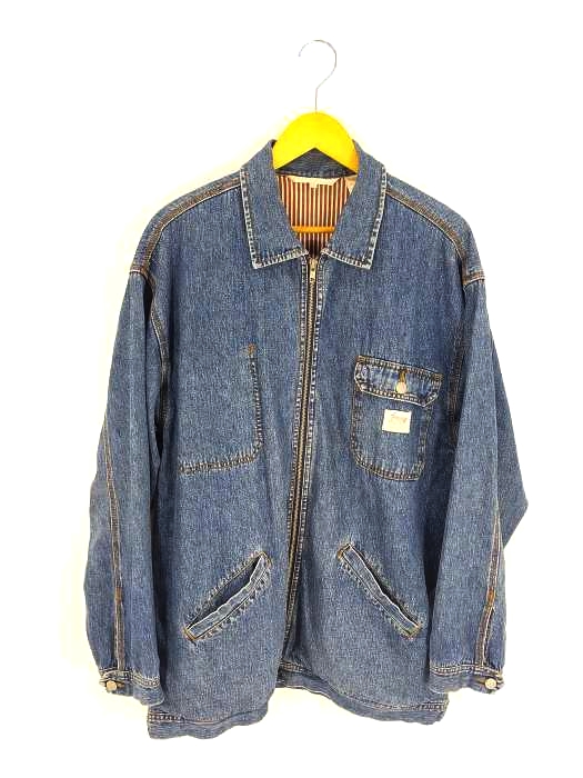 PERRY ELLIS(ペリーエリス) 90S-00S 裏地ストライプ デニムスウィングトップ メンズ import：M