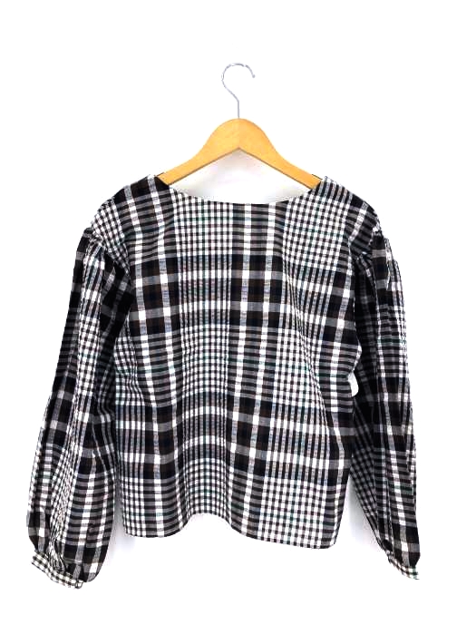 moussy(マウジー) CHECK PUFF SLEEVE BLOUSE レディース  FREE