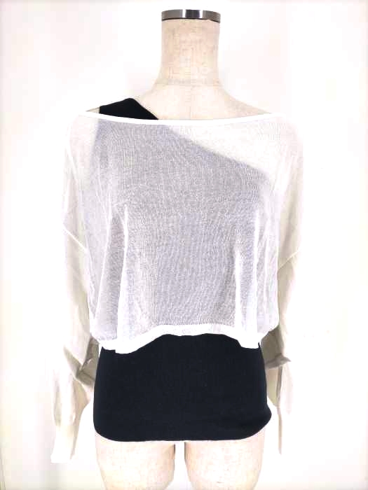 AZUL by moussy(アズールバイマウジー) ONE-SHOULDER KNIT SET TOPS レディース  M