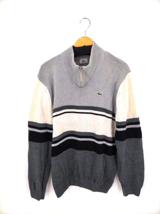 LACOSTE(ラコステ) 1/5ジップ ボーダーハイネックニット メンズ  4