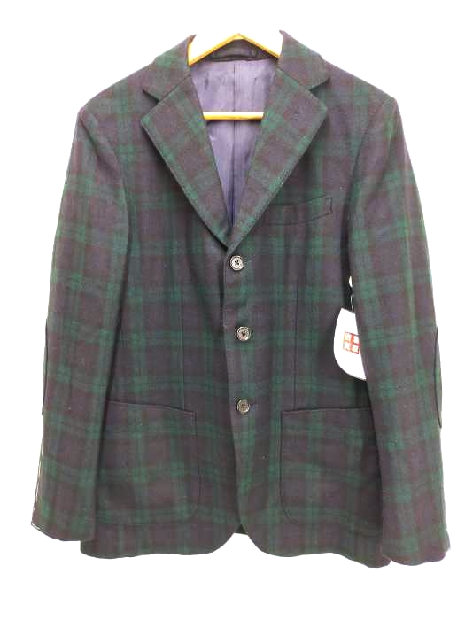 USED古着(ユーズドフルギ) {{Loro Piana}} エルボーパッチ付きチェックテーラードジャケット メンズ 表記無
