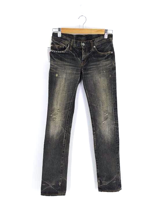 ヒステリックグラマー HYSTERIC GLAMOUR KINKY JEANS スタッズ ダメージ加工 スキニーデニム レディース  XXS