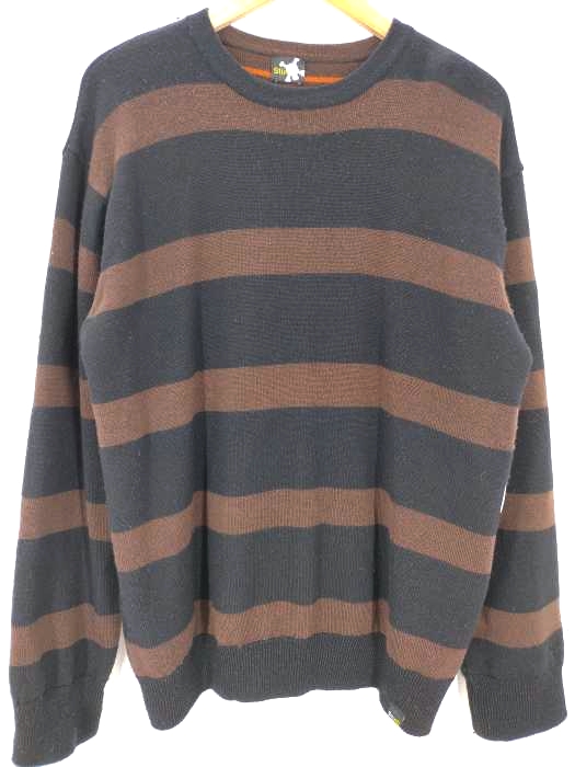 ステューシー Stussy 80-90S ドクロタグ リバーシブル ボーダー ウールニット メンズ import：M