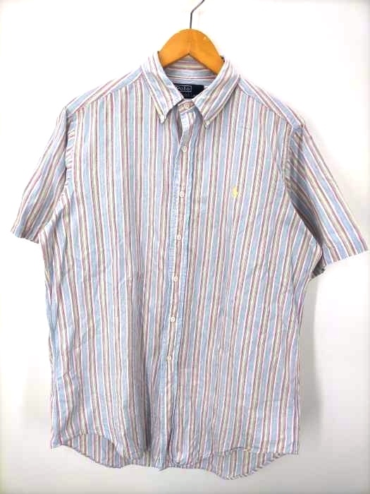 Polo by RALPH LAUREN(ポロバイラルフローレン) マルチストライプ B.D S/S SHIRT メンズ import：L