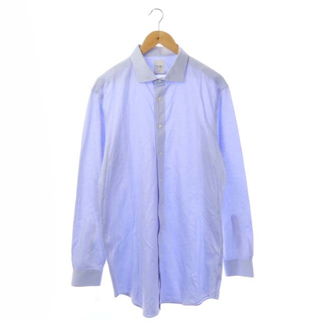 メーカーズシャツカマクラ Makers Shirt 鎌倉 シャツ ワイシャツ 長袖 バイアスストライプ L 青 ブルー /ES メンズ メンズ  L